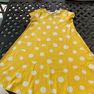 Hanna Andersson yellow dot dress 14-16 NWT